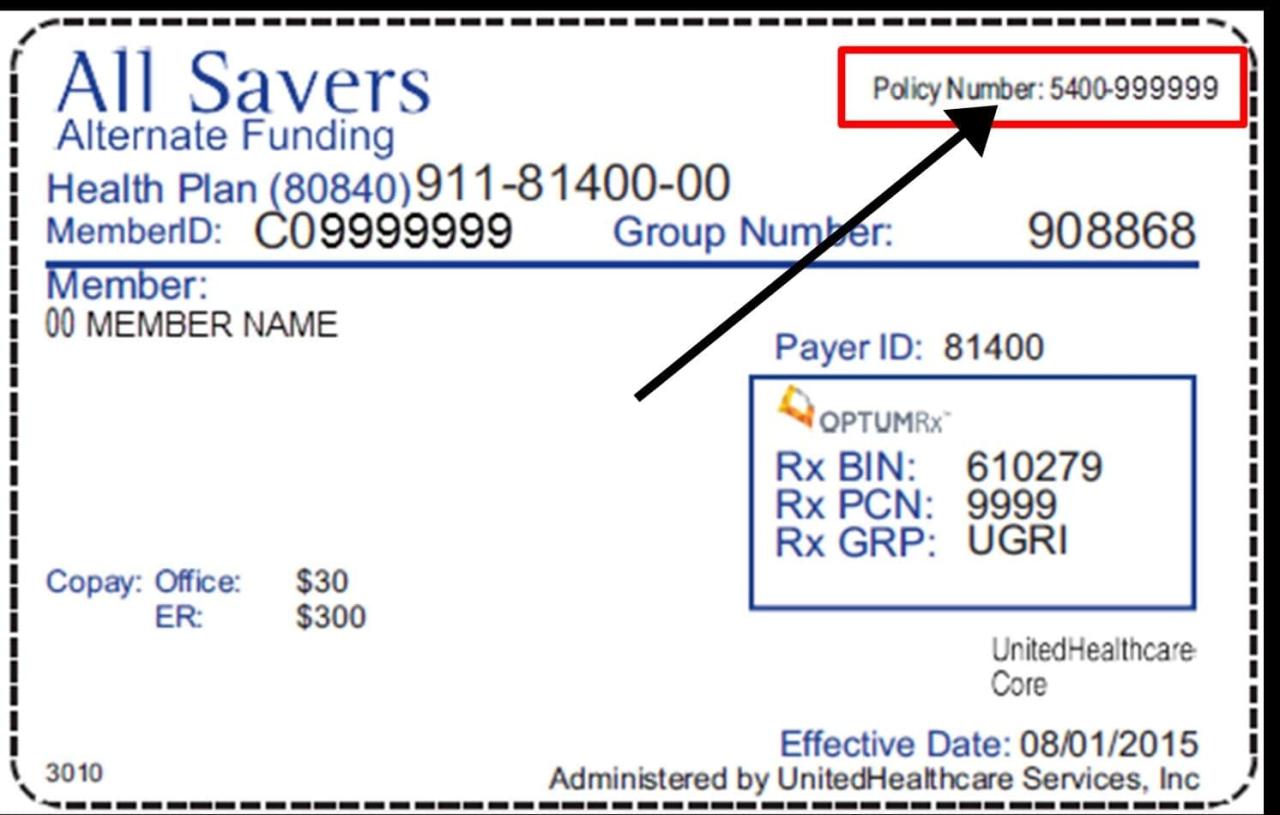 How do i find out my health insurance policy number